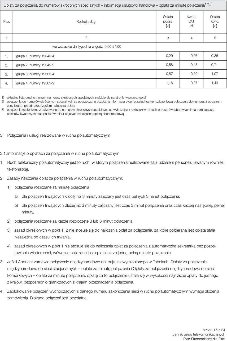 specjalnych znajduje się na stronie www.orange.