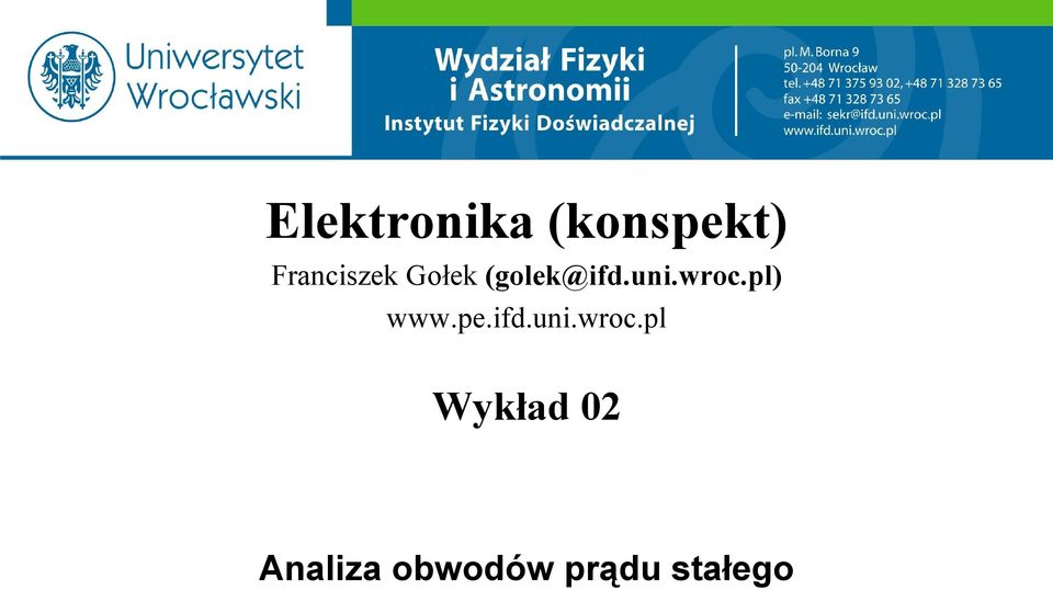wroc.pl) www.pe.ifd.uni.wroc.pl