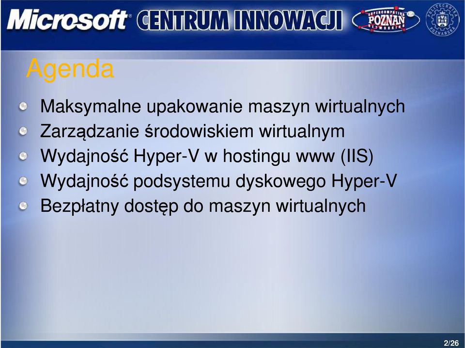 Wydajność Hyper-V w hostingu www (IIS) Wydajność