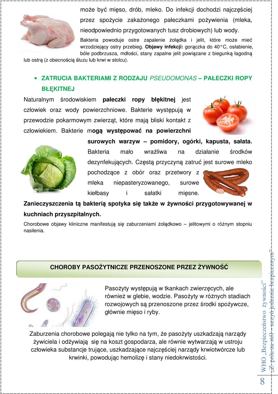 Objawy infekcji: gorączka do 40 C, osłabienie, bóle podbrzusza, mdłości, stany zapalne jelit powiązane z biegunką łagodną lub ostrą (z obecnością śluzu lub krwi w stolcu).