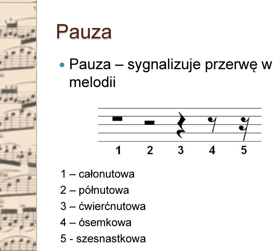 całonutowa 2 półnutowa 3