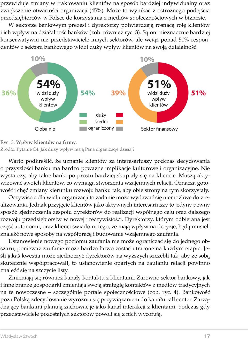 W sektorze bankowym prezesi i dyrektorzy potwierdzają rosnącą rolę klientów i ich wpływ na działalność banków (zob. również ryc. 3).