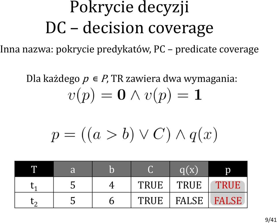 coverage Dla każdego p P, R zawiera dwa