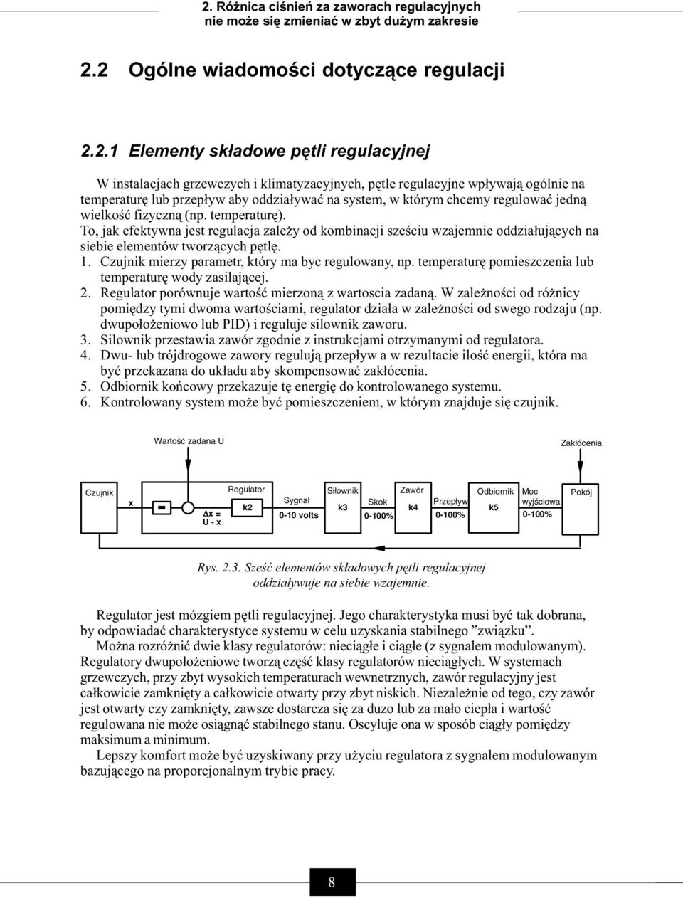 To, jak efektywna jest regulacja zależy od kombinacji sześciu wzajemnie oddziałujących na siebie elementów tworzących pętlę. 1. zujnik mierzy parametr, który ma byc regulowany, np.