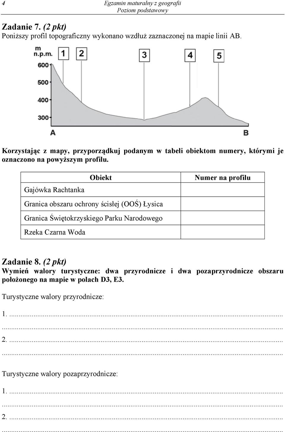 Obiekt Gajówka Rachtanka Granica obszaru ochrony ścisłej (OOŚ) Łysica Granica Świętokrzyskiego Parku Narodowego Rzeka Czarna Woda Numer na profilu