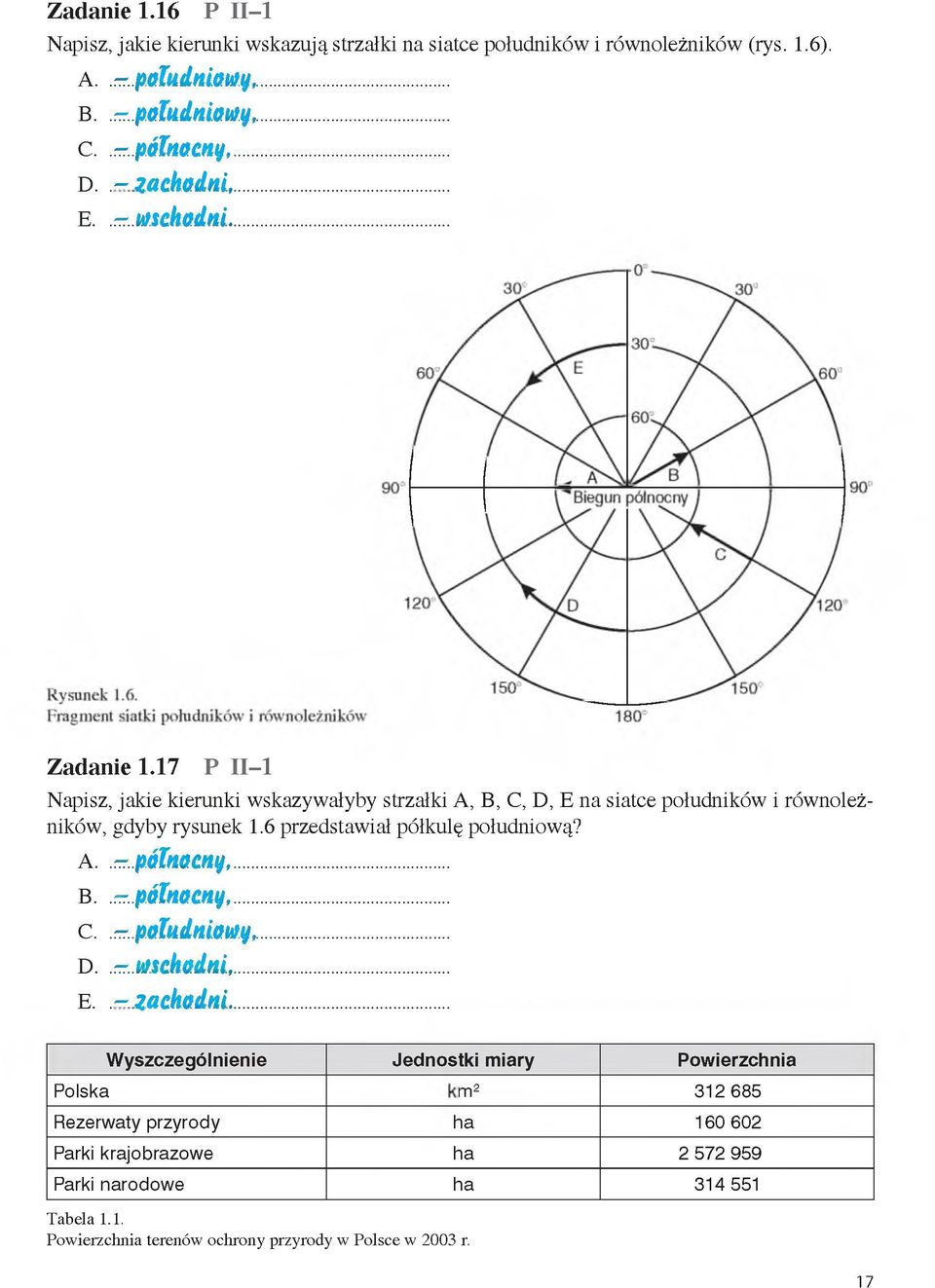 6 przedstawiał półkulę południową? A..- północny,... b..- północny,... c. - południowy,... d..- wschodni,... e..- zachodni.