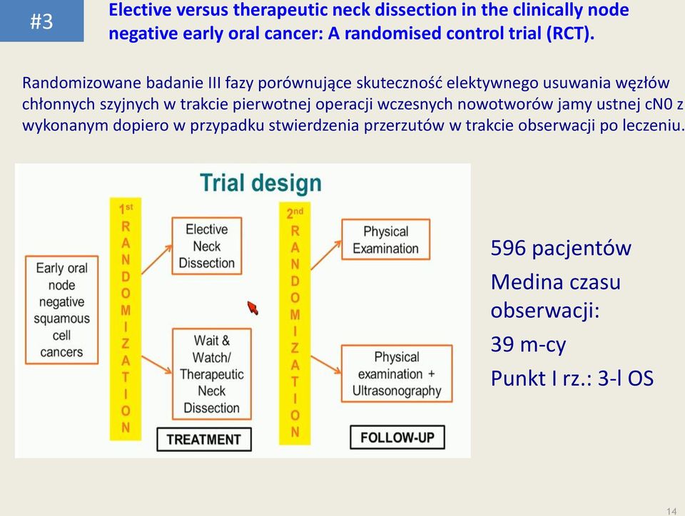 Randomizowane badanie III fazy porównujące skuteczność elektywnego usuwania węzłów chłonnych szyjnych w trakcie