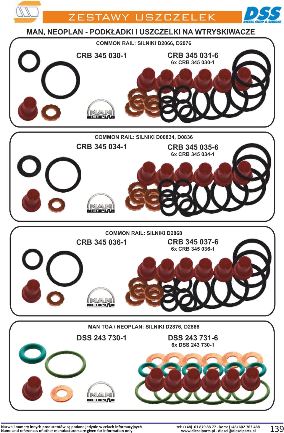 CRB 345 034-1 COMMON RAIL: SILNIKI D2868 CRB 345 036-1 CRB 345 037-6 6x CRB 345 036-1 MAN TGA / NEOPLAN: