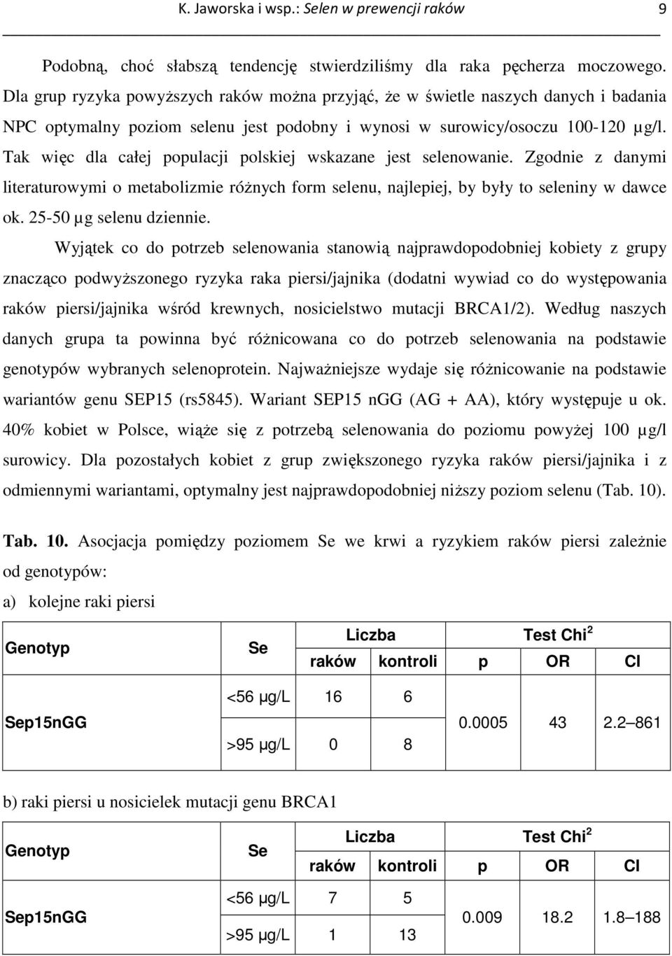 Tak więc dla całej populacji polskiej wskazane jest selenowanie. Zgodnie z danymi literaturowymi o metabolizmie róŝnych form selenu, najlepiej, by były to seleniny w dawce ok.