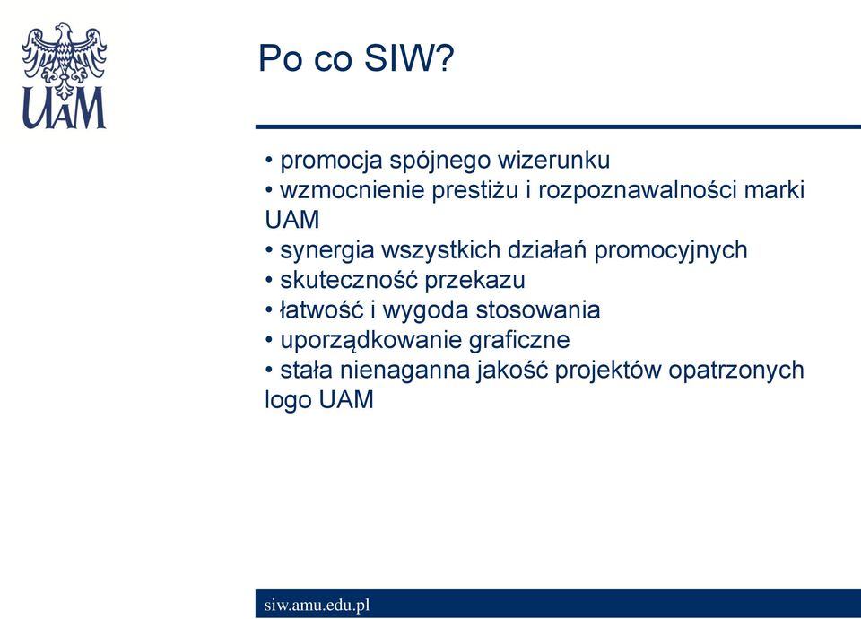 rozpoznawalności marki UAM synergia wszystkich działań