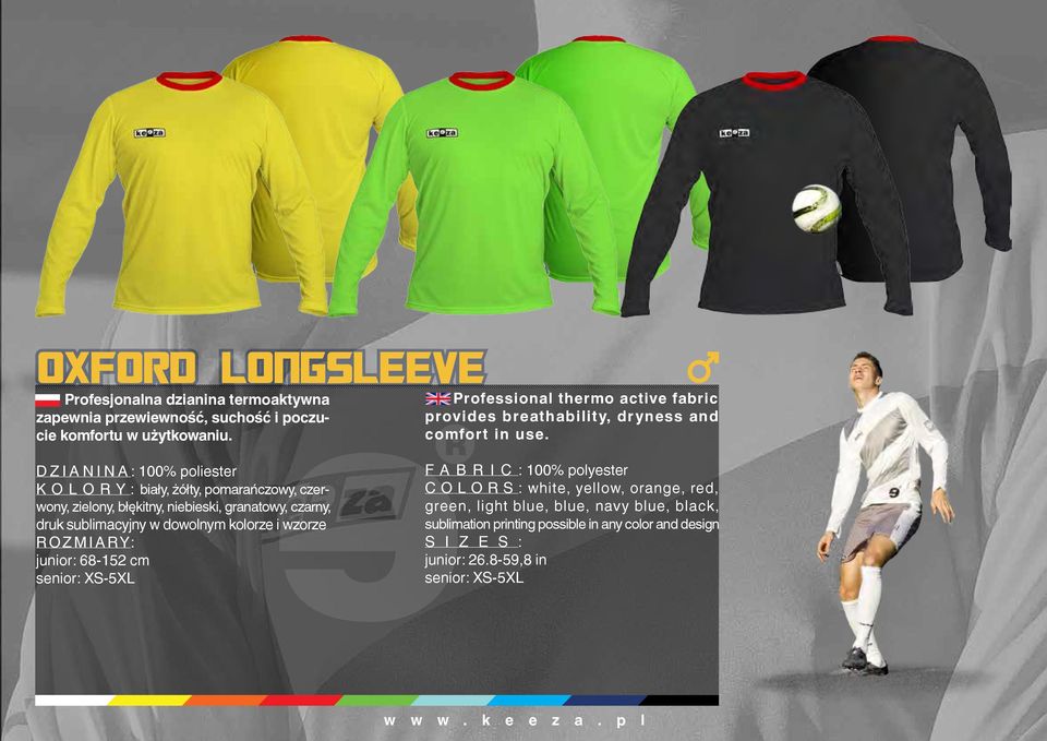 Professional thermo active fabric provides breathability,