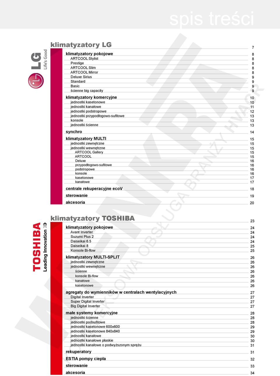 jednostki wewnętrzne 15 ARTCOOL Gallery 15 ARTCOOL 15 Deluxe 16 przypodłogowo-sufitowe 16 podstropowe 16 konsole 16 kasetonowe 17 kanałowe 17 centrale rekuperacyjne ecov 18 sterowanie 19 akcesoria 20