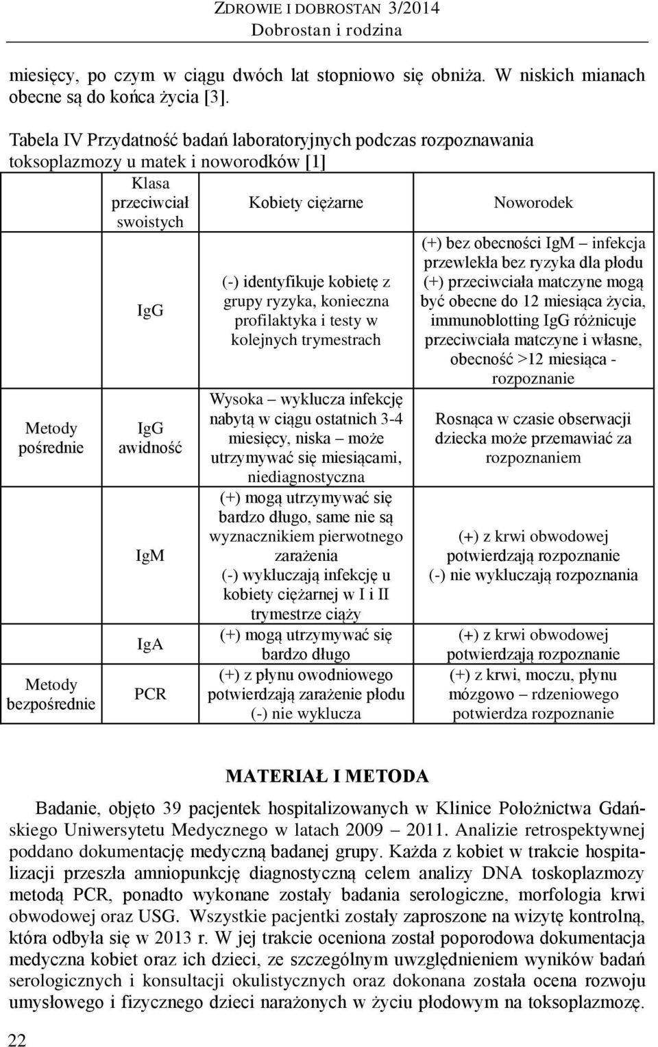 IgG IgG awidność IgM IgA PCR (-) identyfikuje kobietę z grupy ryzyka, konieczna profilaktyka i testy w kolejnych trymestrach Wysoka wyklucza infekcję nabytą w ciągu ostatnich 3-4 miesięcy, niska może