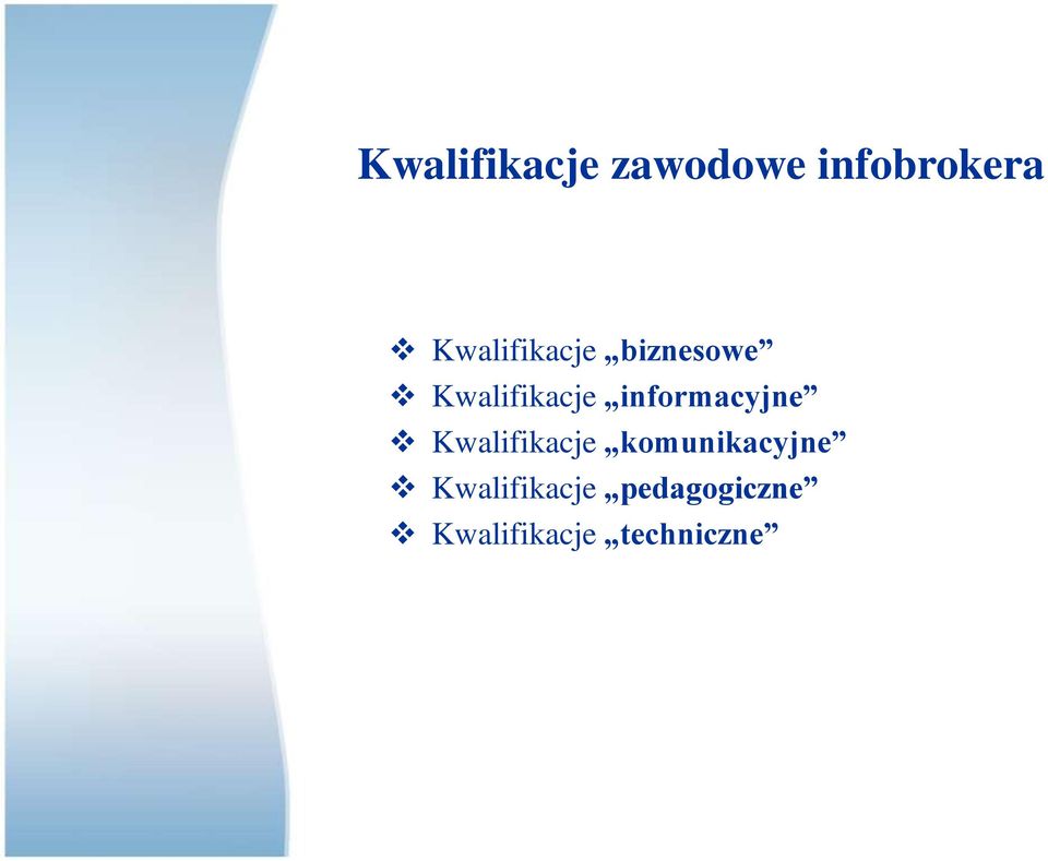 informacyjne Kwalifikacje komunikacyjne