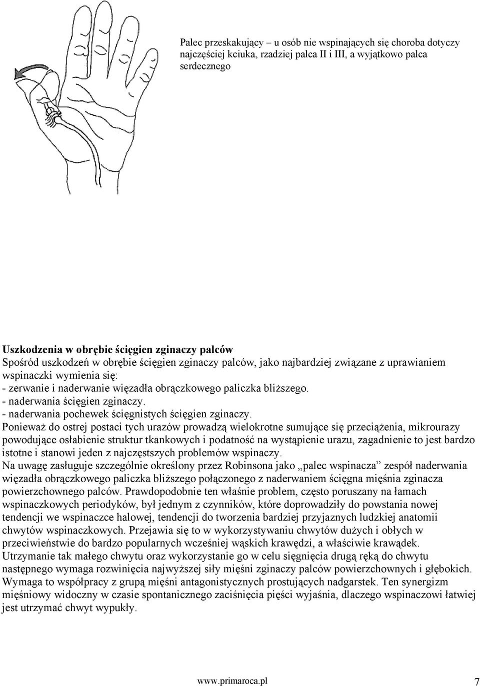- naderwania ścięgien zginaczy. - naderwania pochewek ścięgnistych ścięgien zginaczy.