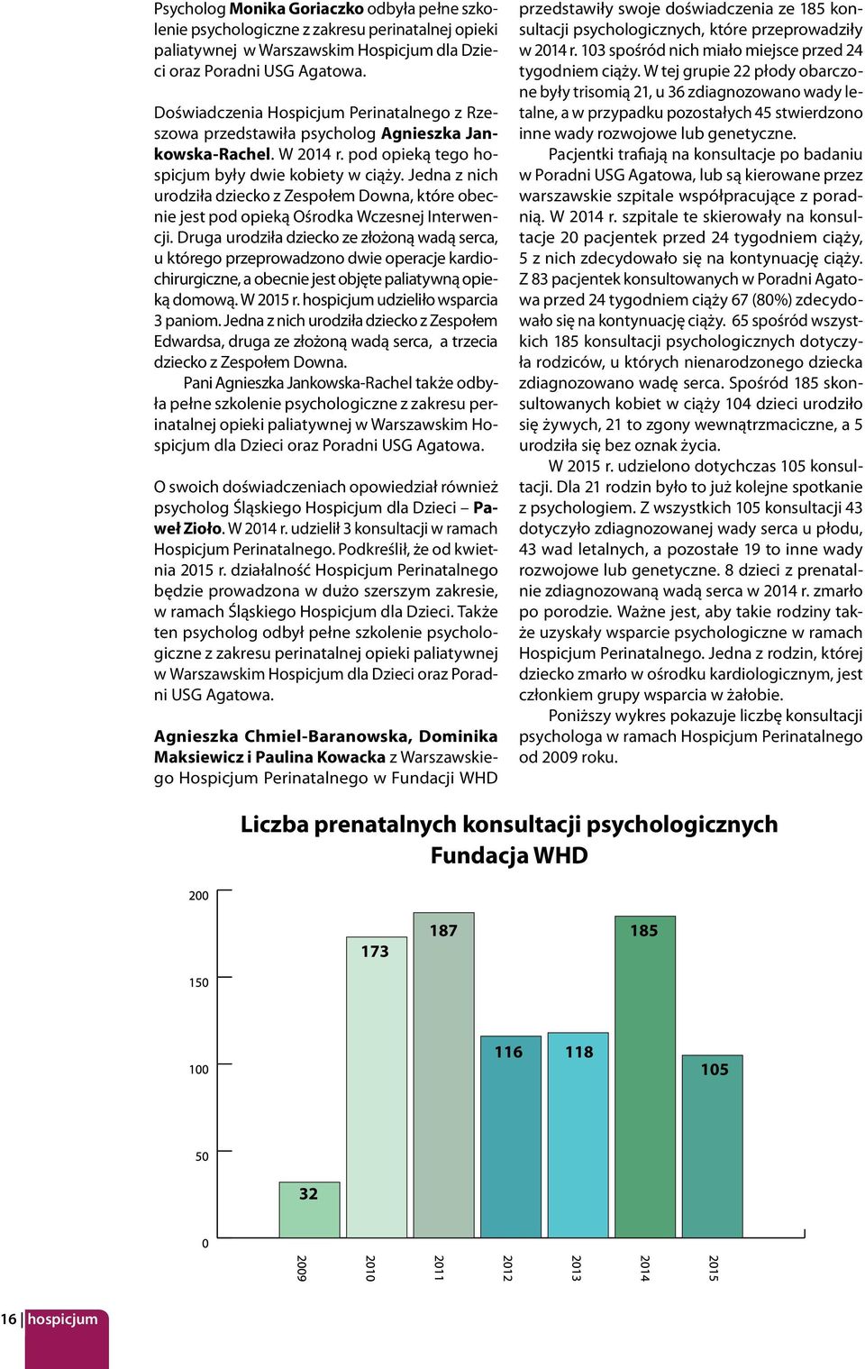 Jedna z nich urodziła dziecko z Zespołem Downa, które obecnie jest pod opieką Ośrodka Wczesnej Interwencji.