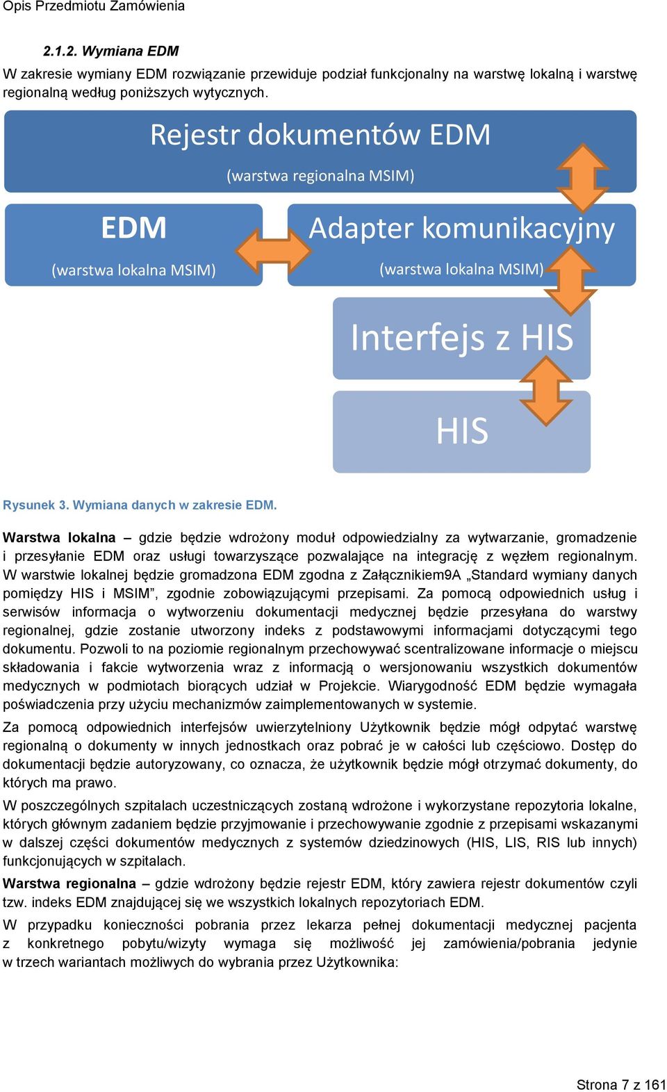 Warstwa lokalna gdzie będzie wdrożony moduł odpowiedzialny za wytwarzanie, gromadzenie i przesyłanie EDM oraz usługi towarzyszące pozwalające na integrację z węzłem regionalnym.