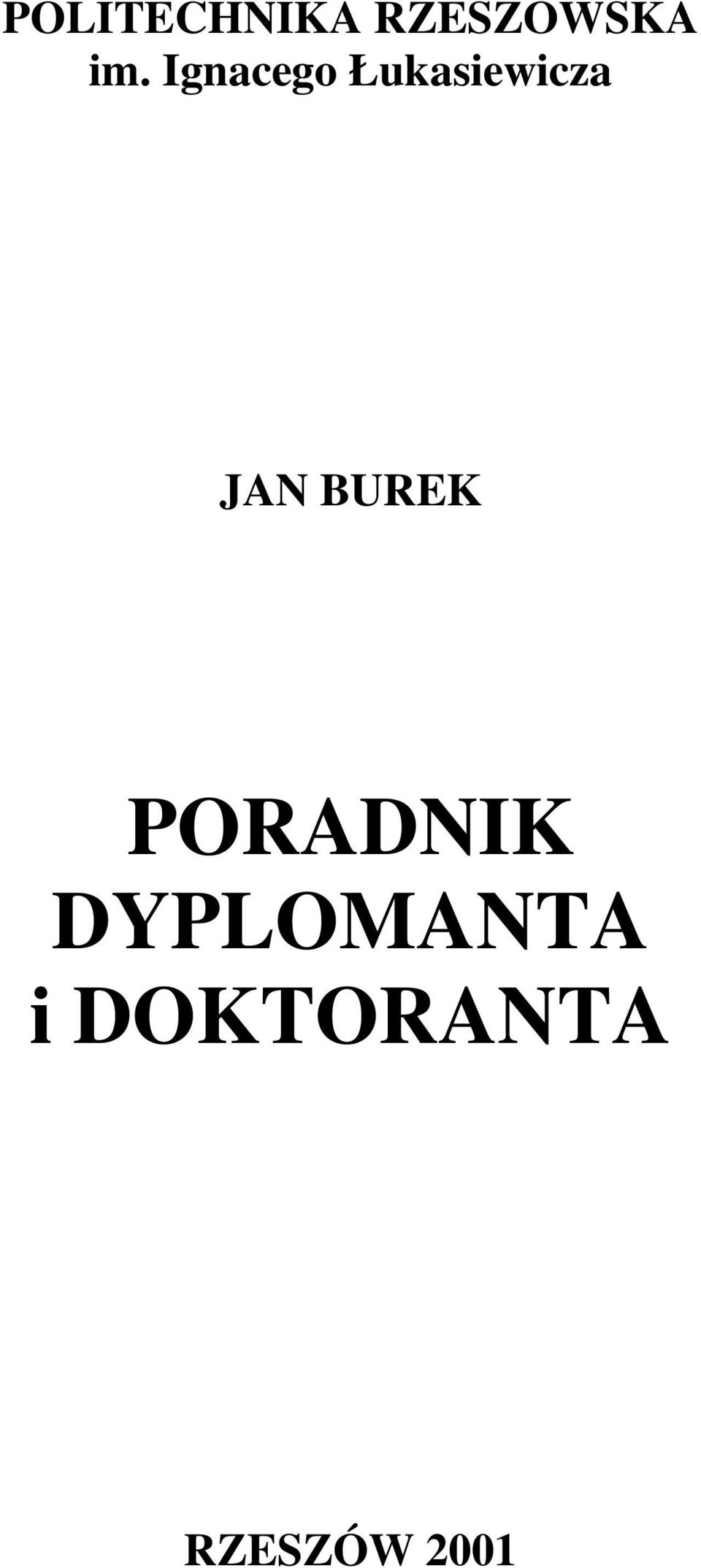 BUREK PORADNIK DYPLOMANTA