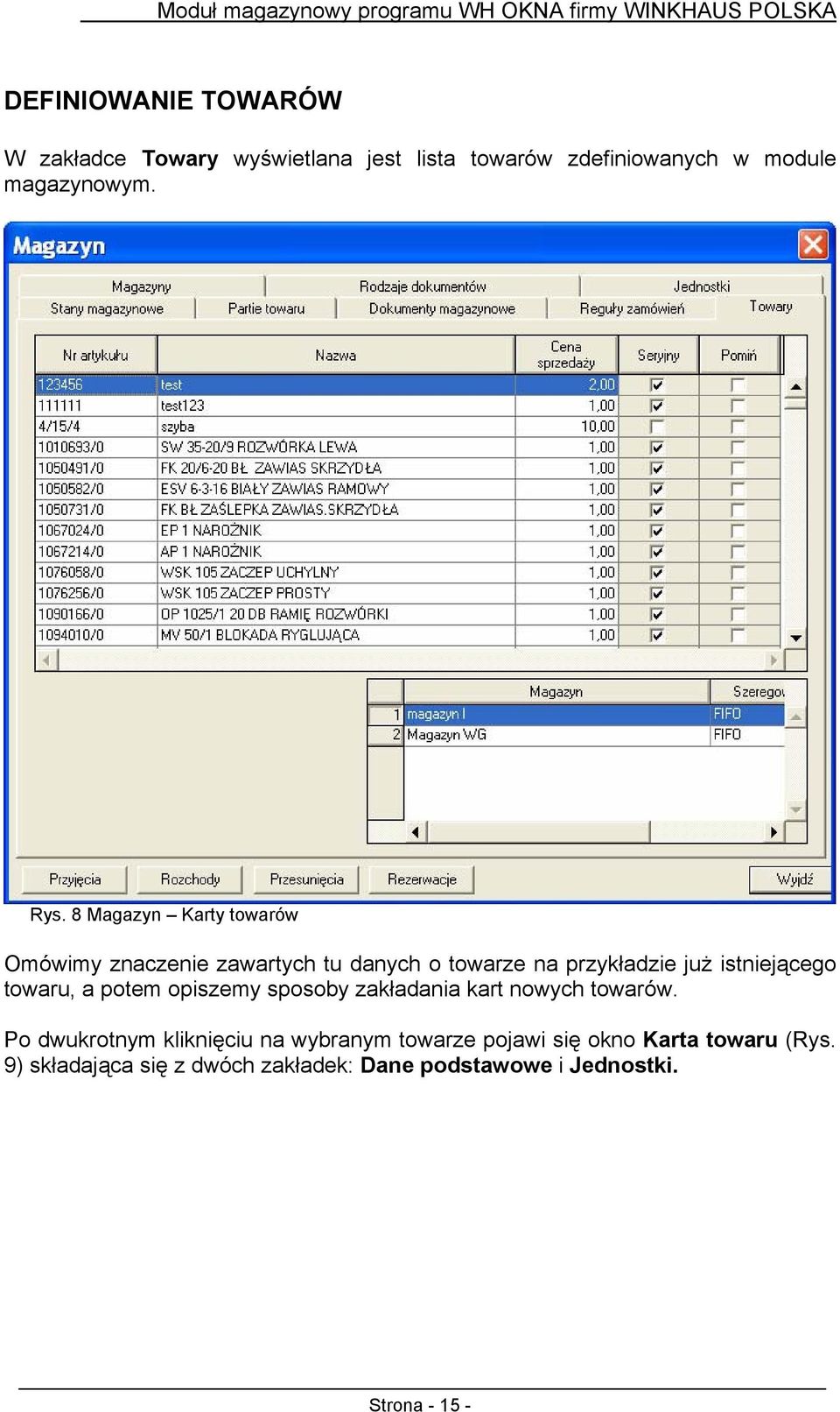 towaru, a potem opiszemy sposoby zakładania kart nowych towarów.