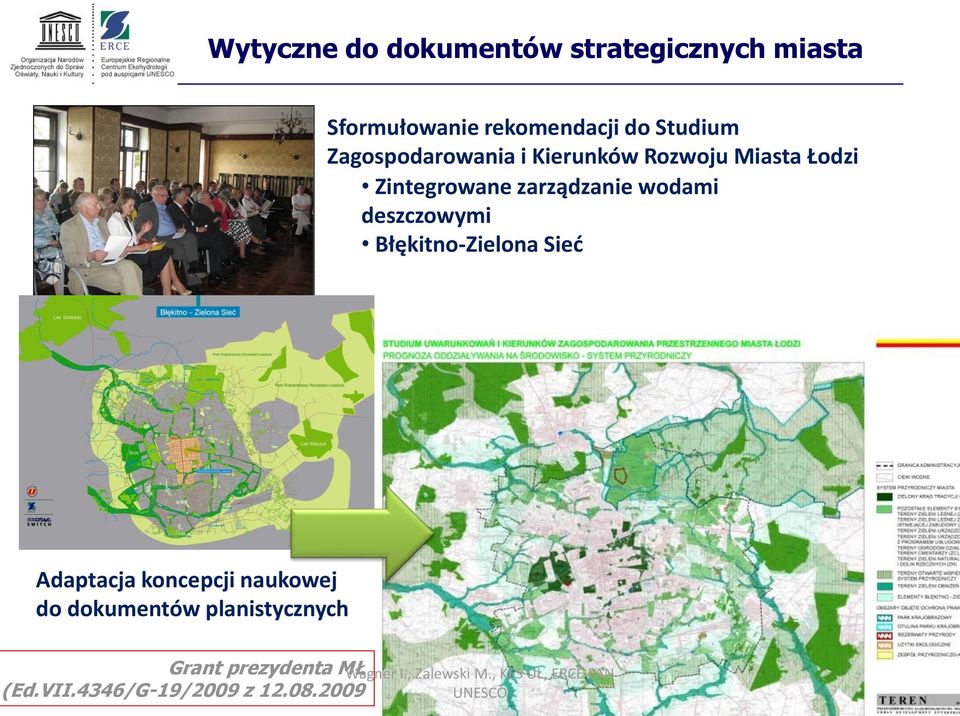 deszczowymi Błękitno-Zielona Sieć Adaptacja koncepcji naukowej do dokumentów