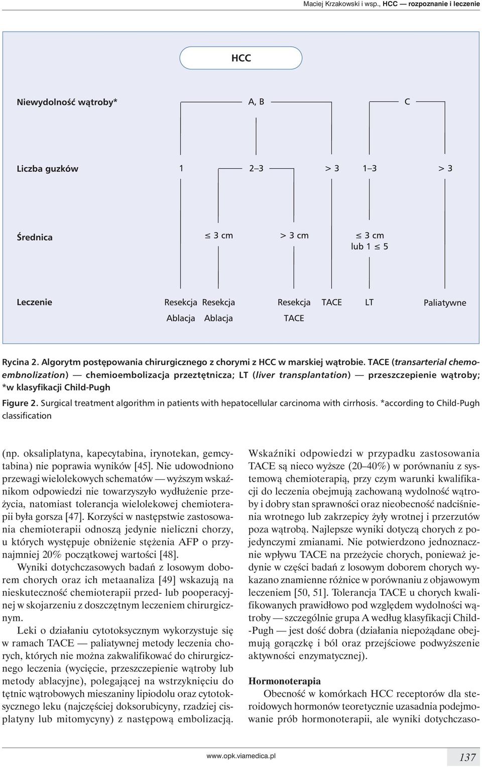 Surgical treatment algorithm in patients with hepatocellular carcinoma with cirrhosis. *according to Child-Pugh classification (np.