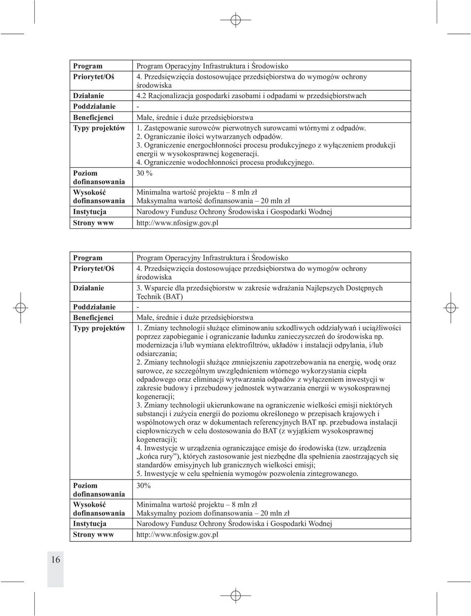 Ograniczanie iloœci wytwarzanych odpadów. 3. Ograniczenie energoch³onnoœci procesu produkcyjnego z wy³¹czeniem produkcji energii w wysokosprawnej kogeneracji. 4.