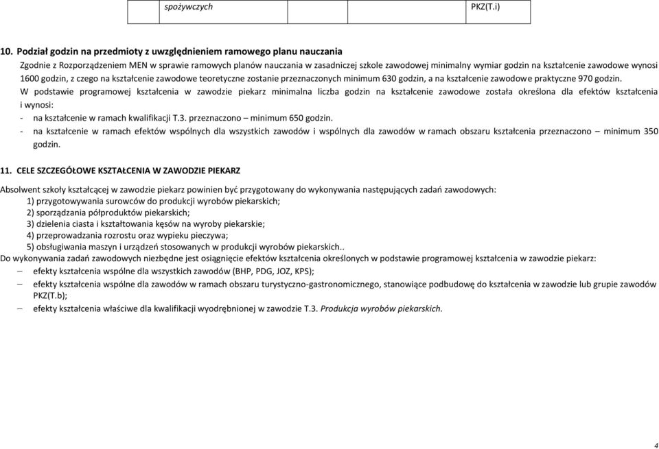 kształcenie zawodowe wynosi 1600 godzin, z czego na kształcenie zawodowe teoretyczne zostanie przeznaczonych minimum 630 godzin, a na kształcenie zawodowe praktyczne 970 godzin.