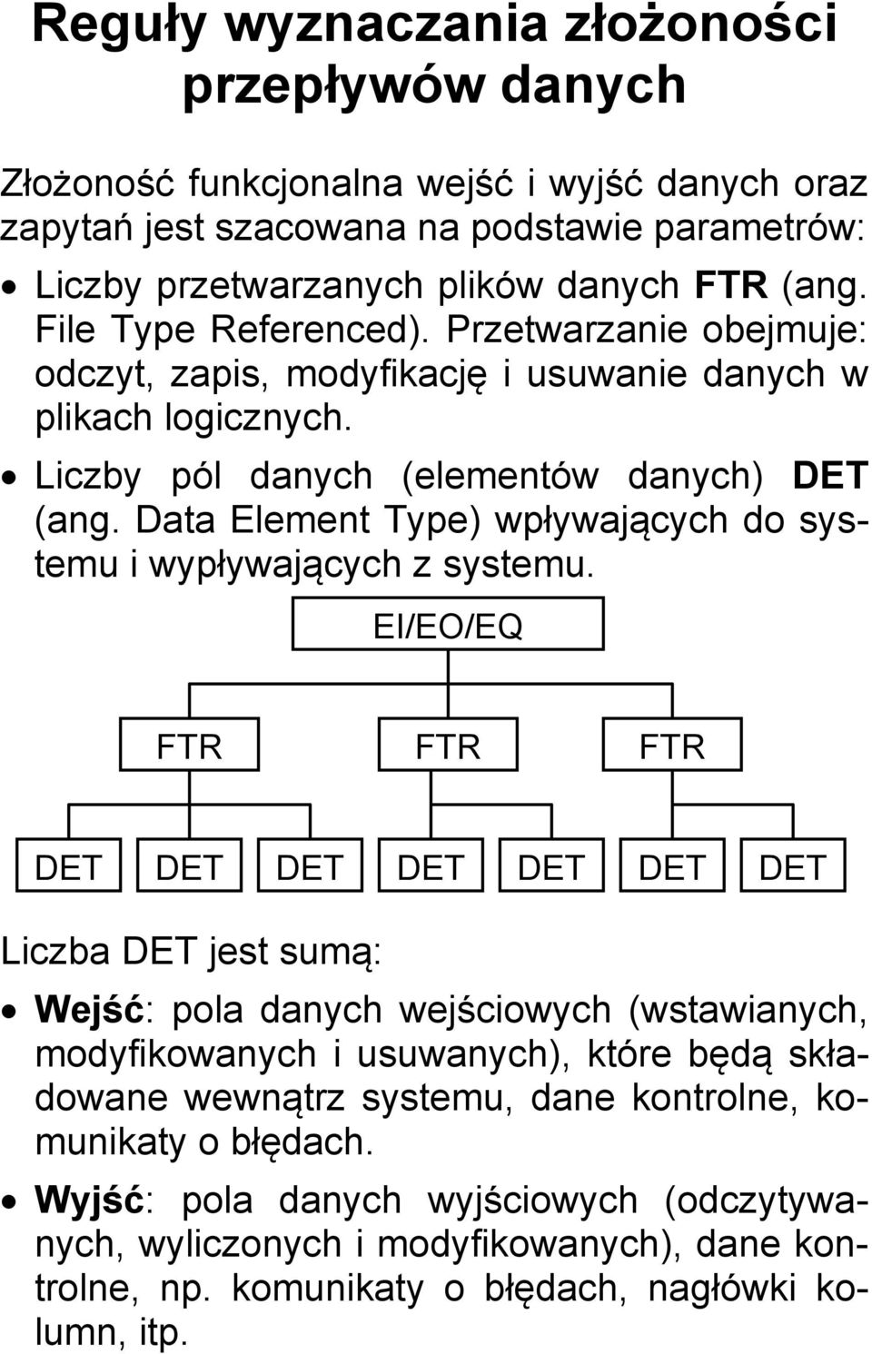 Data Element Type) wpływających do systemu i wypływających z systemu.