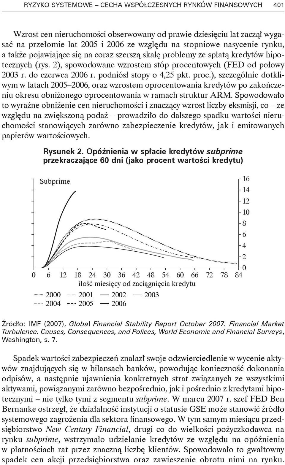 podniósł stopy o 4,25 pkt. proc.), szczególnie dotkliwym w latach 2005 2006, oraz wzrostem oprocentowania kredytów po zakończeniu okresu obniżonego oprocentowania w ramach struktur ARM.