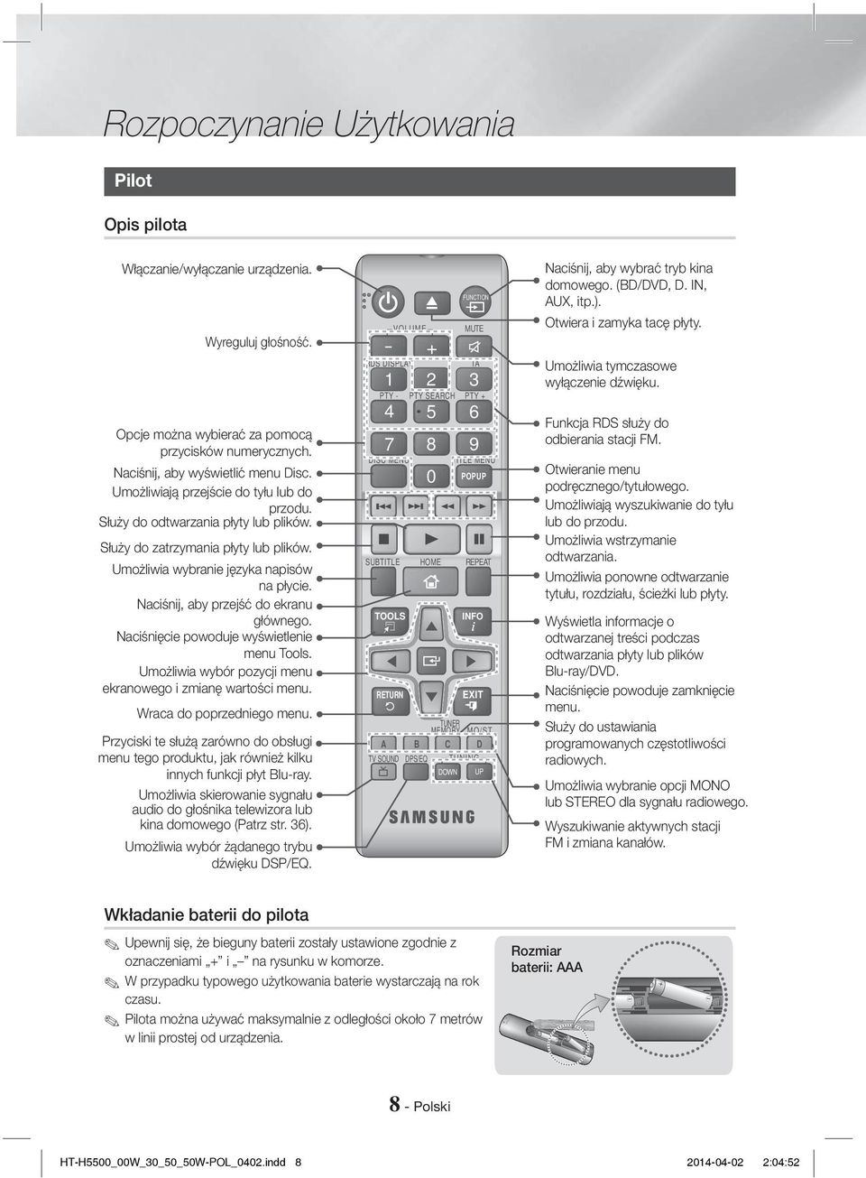 Naciśnij, aby przejść do ekranu głównego. Naciśnięcie powoduje wyświetlenie menu Tools. Umożliwia wybór pozycji menu ekranowego i zmianę wartości menu. Wraca do poprzedniego menu.