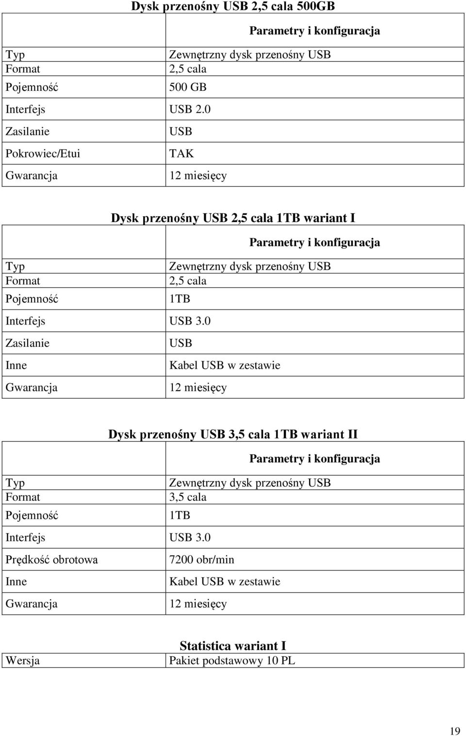 1TB Interfejs USB 3.