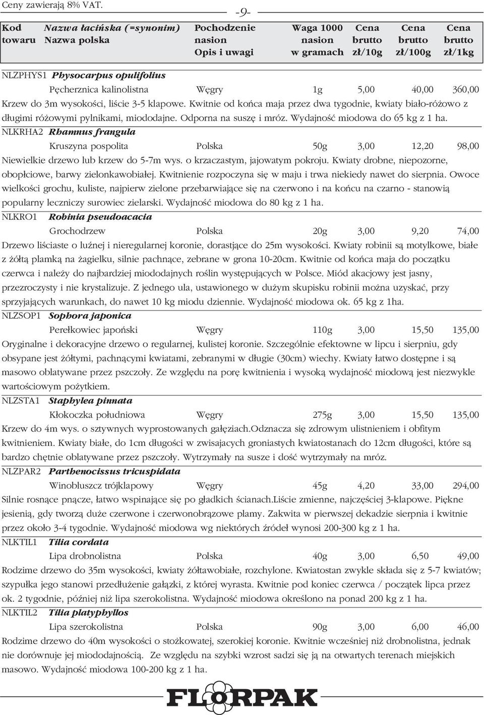 NLKRHA2 Rhamnus frangula Kruszyna pospolita Polska 50g 3,00 12,20 98,00 Niewielkie drzewo lub krzew do 5-7m wys. o krzaczastym, jajowatym pokroju.