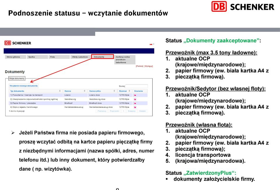 Jeżeli Państwa firma nie posiada papieru firmowego, proszę wczytać odbitą na kartce papieru pięczątkę firmy z niezbędnymi informacjami (nazwa spółki, adres, numer telefonu itd.