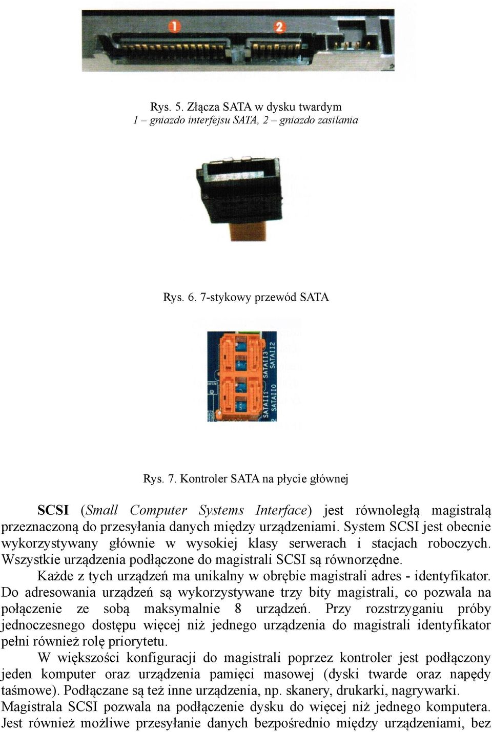 System SCSI jest obecnie wykorzystywany głównie w wysokiej klasy serwerach i stacjach roboczych. Wszystkie urządzenia podłączone do magistrali SCSI są równorzędne.