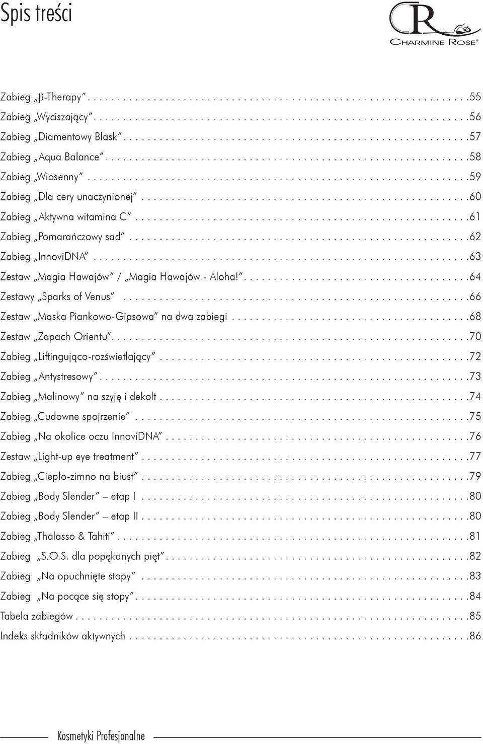 ......................................................60 Zabieg Aktywna witamina C........................................................61 Zabieg Pomarańczowy sad.........................................................62 Zabieg InnoviDNA.