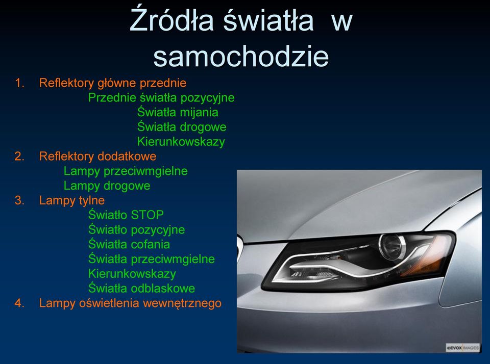 Lampy tylne Światło STOP Światło pozycyjne Światła cofania Światła przeciwmgielne