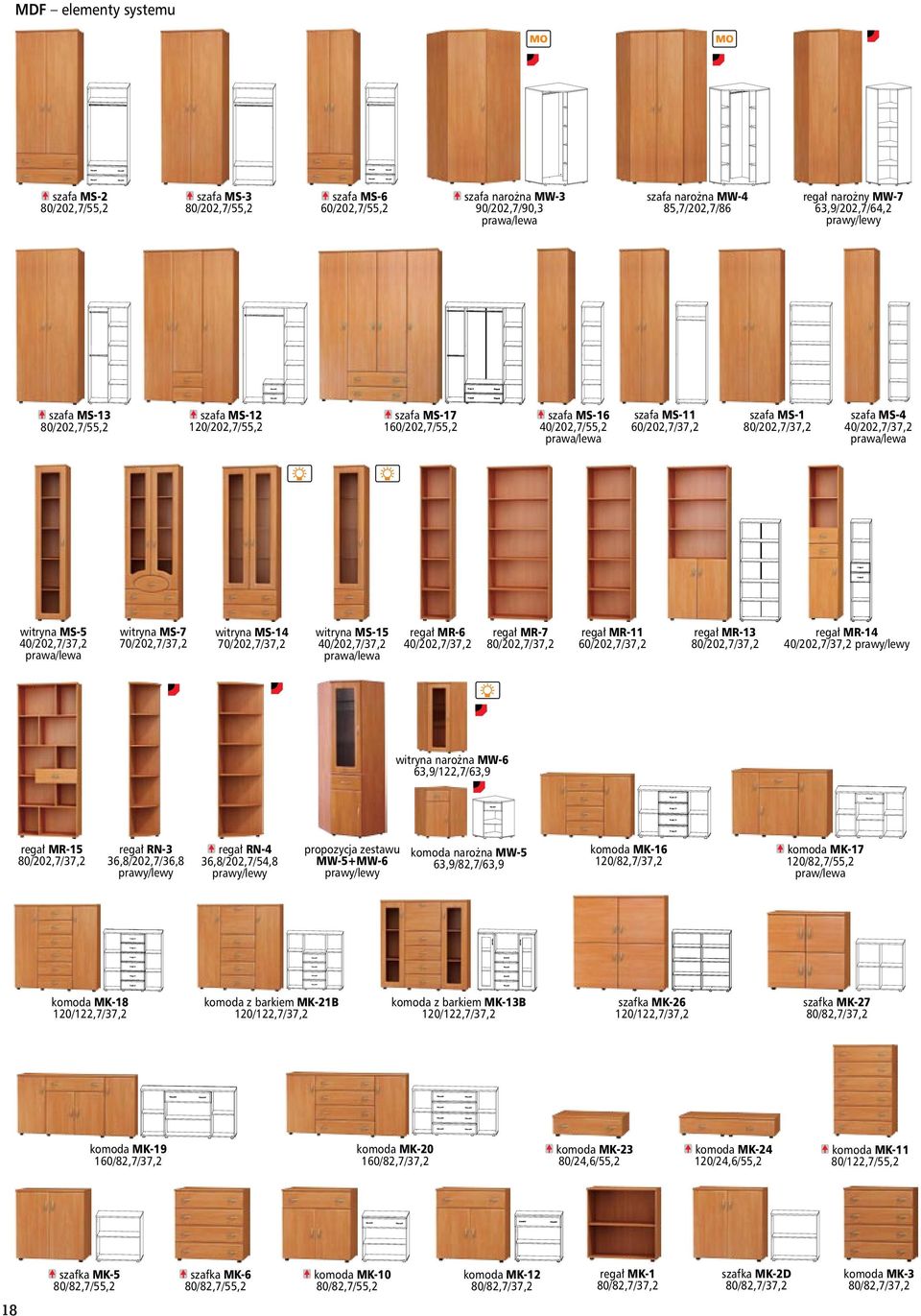 witryna MS-5 40/202,7/37,2 witryna MS-7 70/202,7/37,2 witryna MS-14 70/202,7/37,2 witryna MS-15 40/202,7/37,2 regał MR-6 40/202,7/37,2 regał MR-7 80/202,7/37,2 regał MR-11 60/202,7/37,2 regał MR-13