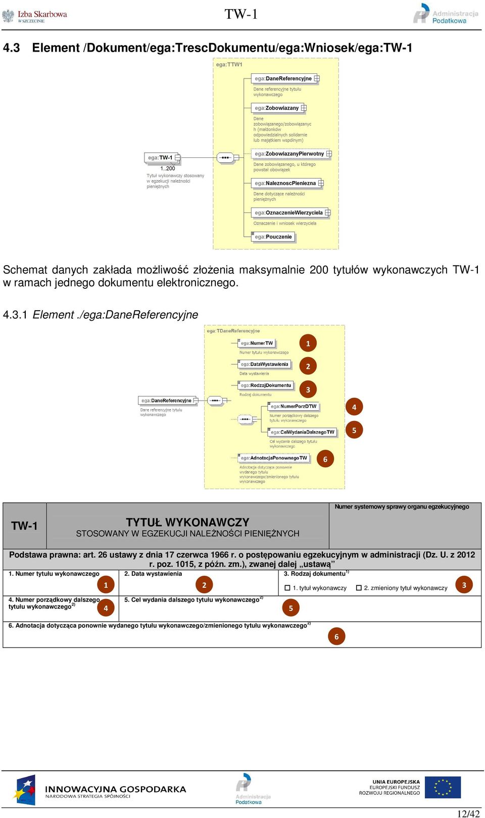 o postępowaniu egzekucyjnym w administracji (Dz. U. z 2012 r. poz. 101, z późn. zm.), zwanej dalej ustawą 1. Numer tytułu wykonawczego 2. Data wystawienia 3. Rodzaj dokumentu 1) 1 2 3.