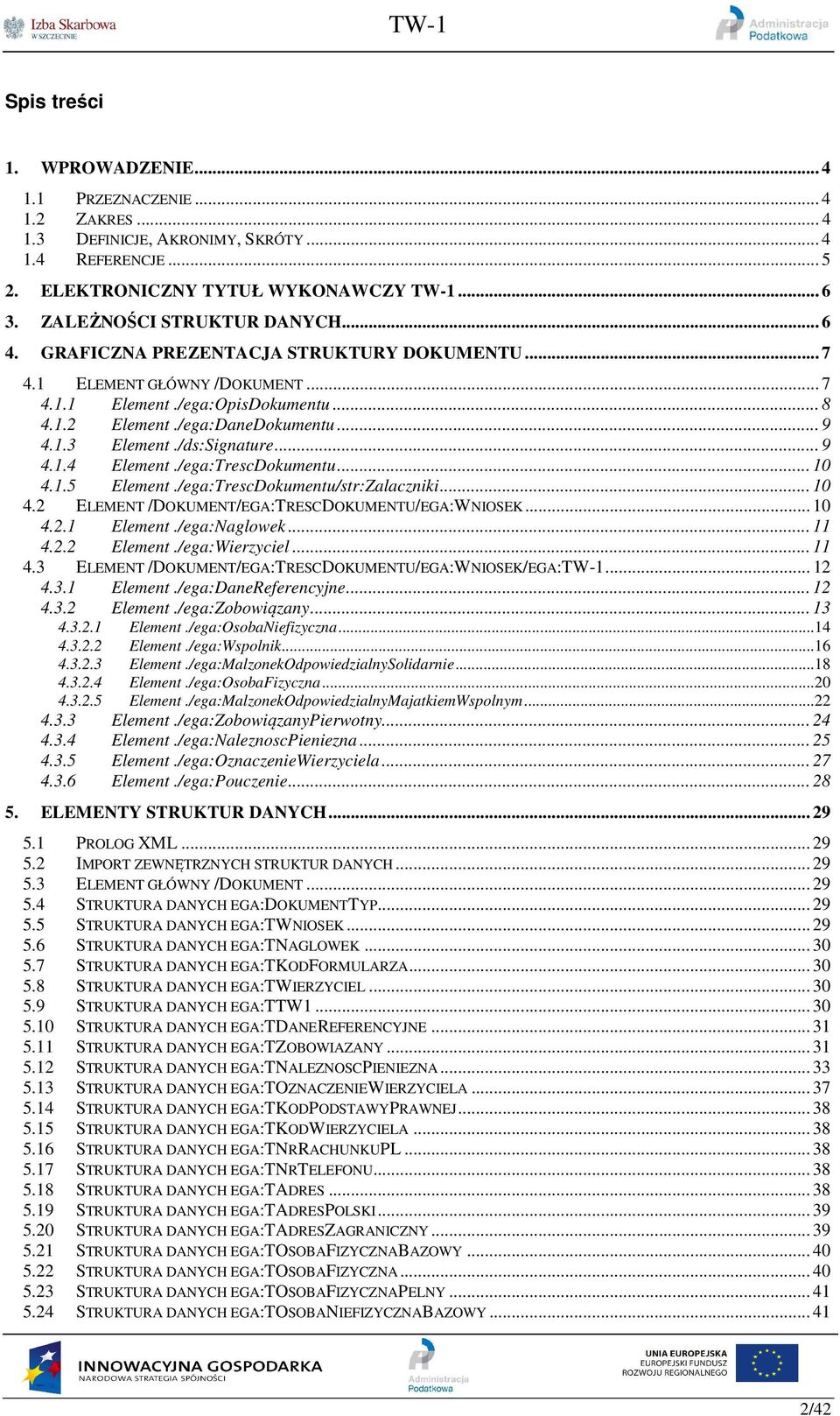 /ds:Signature... 9.1. Element./ega:TrescDokumentu... 10.1. Element./ega:TrescDokumentu/str:Zalaczniki... 10.2 ELEMENT /DOKUMENT/EGA:TRESCDOKUMENTU/EGA:WNIOSEK... 10.2.1 Element./ega:Naglowek... 11.2.2 Element.