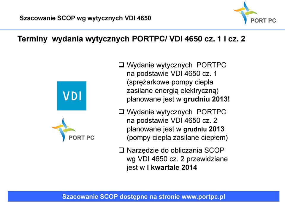 Wydanie wytycznych PORTPC na podstawie VDI 4650 cz.