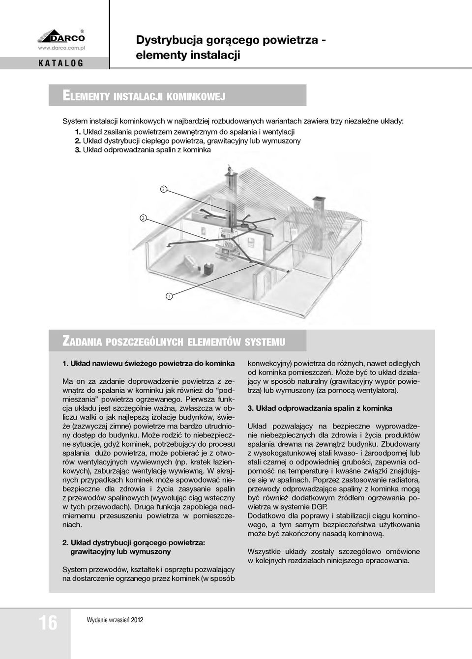 Układ odprowadzania spalin z kominka ZADANIA POSZCZEGÓLNYCH ELEMENTÓW SYSTEMU 1.