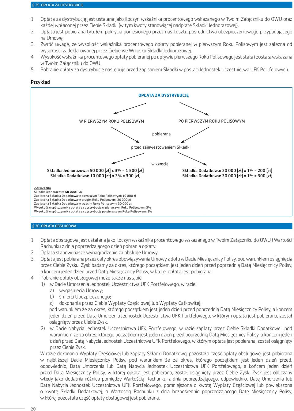 Jednorazowej). 2. Opłata jest pobierana tytułem pokrycia poniesionego przez nas kosztu pośrednictwa ubezpieczeniowego przypadającego na Umowę. 3.