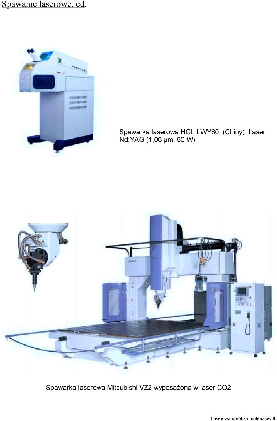 Laser Nd:YAG (1,06 µm, 60 W) Spawarka