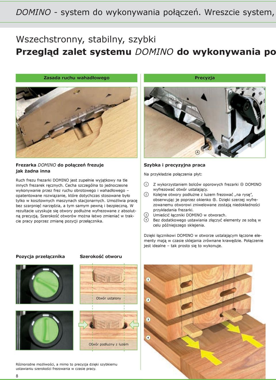 frezarki DOMINO jest zupełnie wyjątkowy na tle innych frezarek ręcznych.