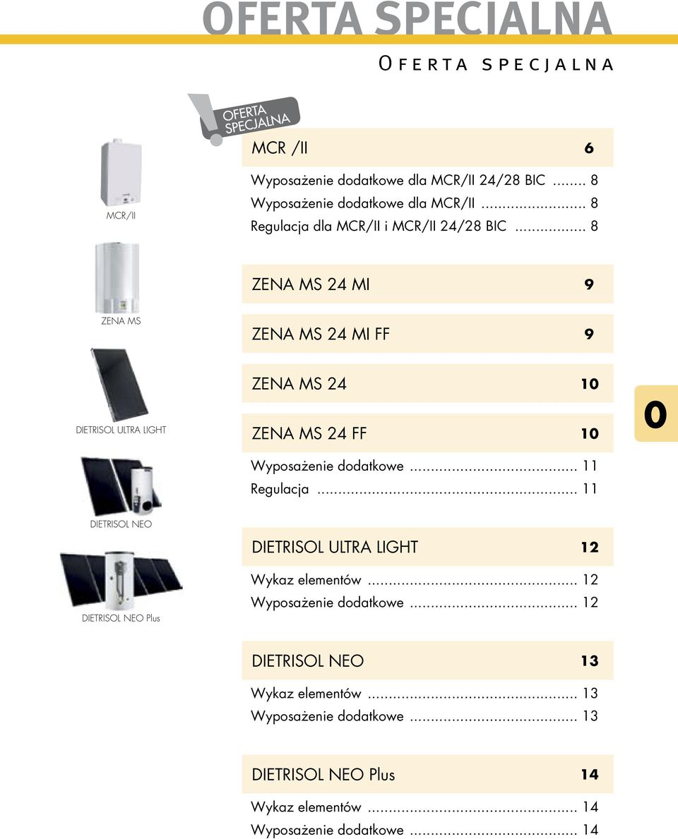 .. 8 ZENA MS 24 MI 9 ZENA MS ZENA MS 24 MI FF 9 DIETRISOL ULTRA LIGHT ZENA MS 24 10 ZENA MS 24 FF 10 Wyposażenie dodatkowe... 11 Regulacja.