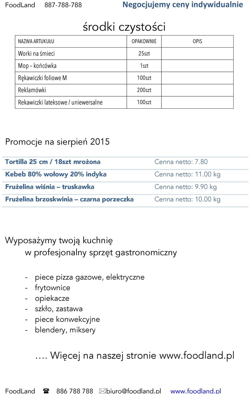 80 Kebeb 80% wołowy 20% indyka Frużelina wiśnia truskawka Frużelina brzoskwinia czarna porzeczka Cenna netto: 11.00 kg Cenna netto: 9.