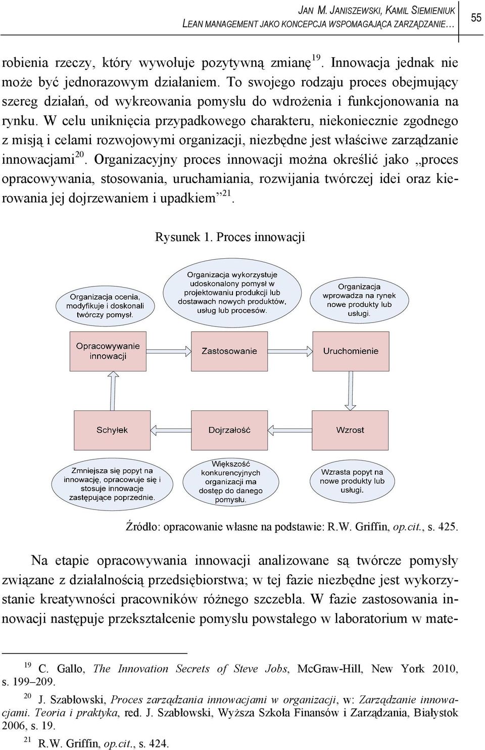 W celu uniknięcia przypadkowego charakteru, niekoniecznie zgodnego z misją i celami rozwojowymi organizacji, niezbędne jest właściwe zarządzanie innowacjami 20.