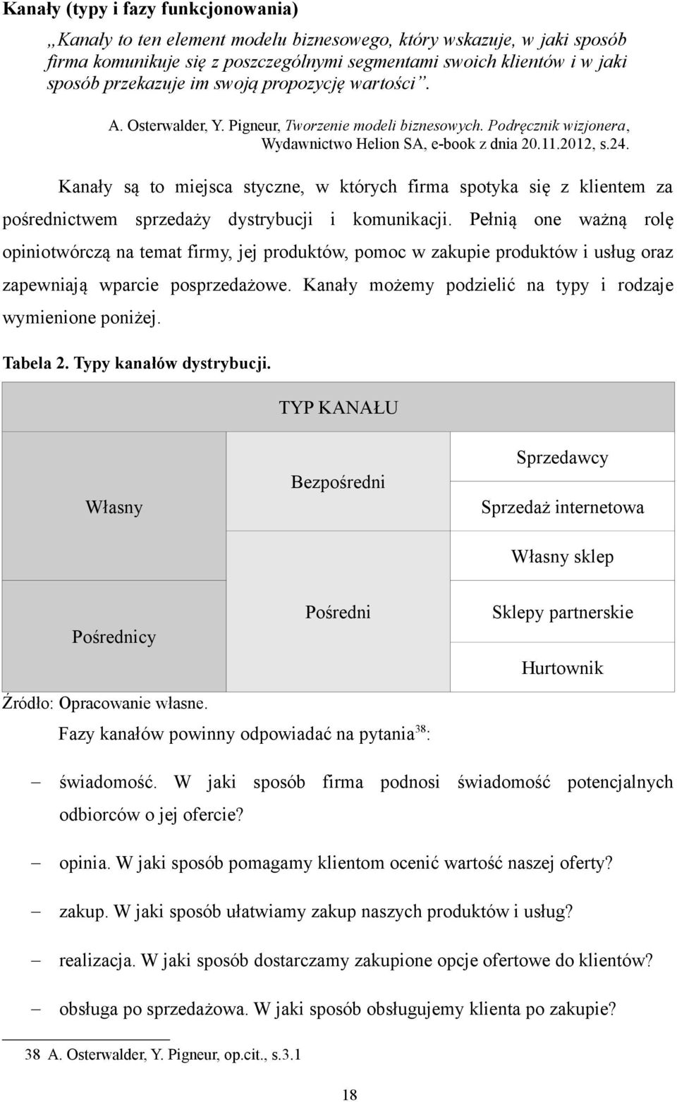 Kanały są to miejsca styczne, w których firma spotyka się z klientem za pośrednictwem sprzedaży dystrybucji i komunikacji.