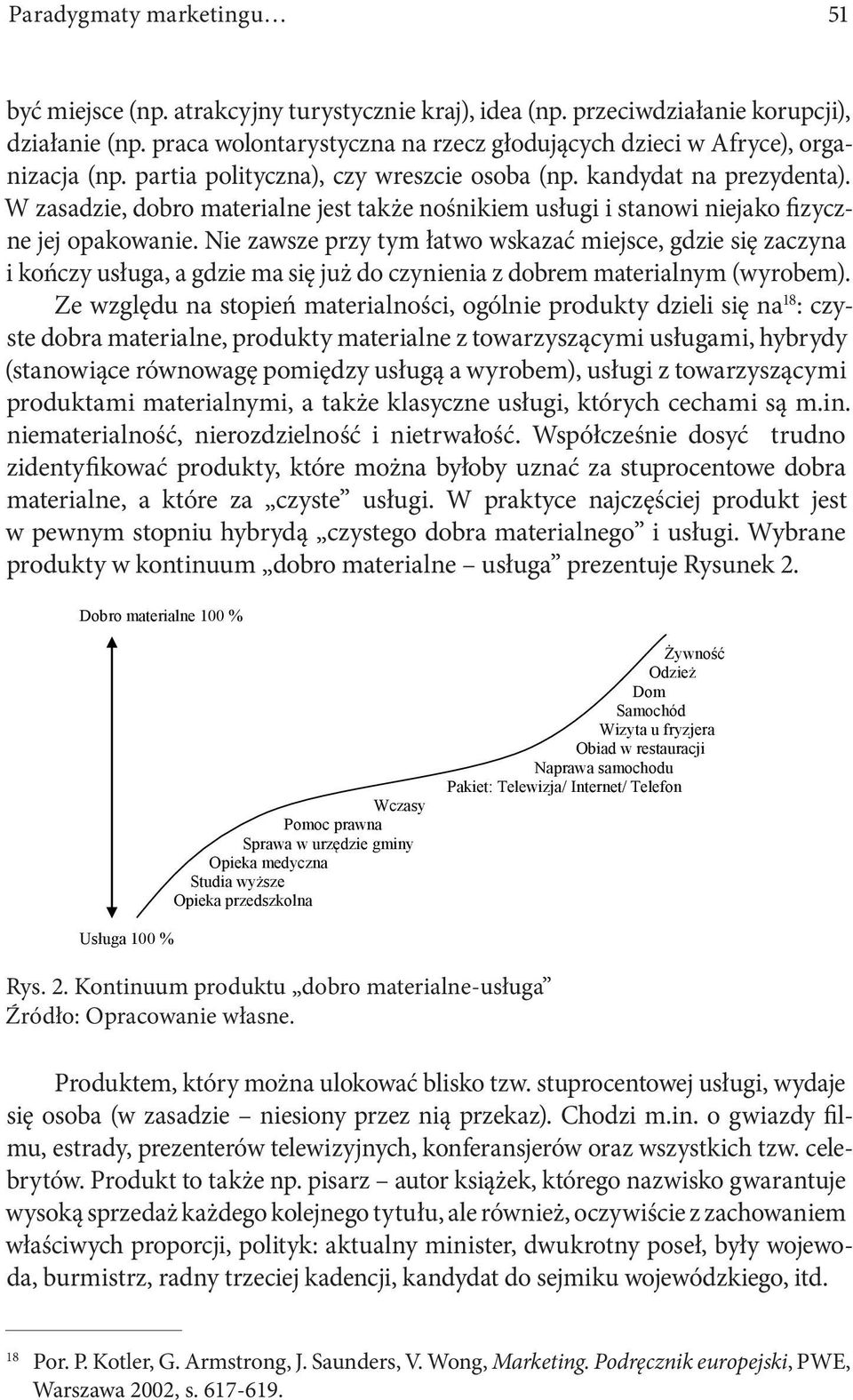 W zasadzie, dobro materialne jest także nośnikiem usługi i stanowi niejako fizyczne jej opakowanie.