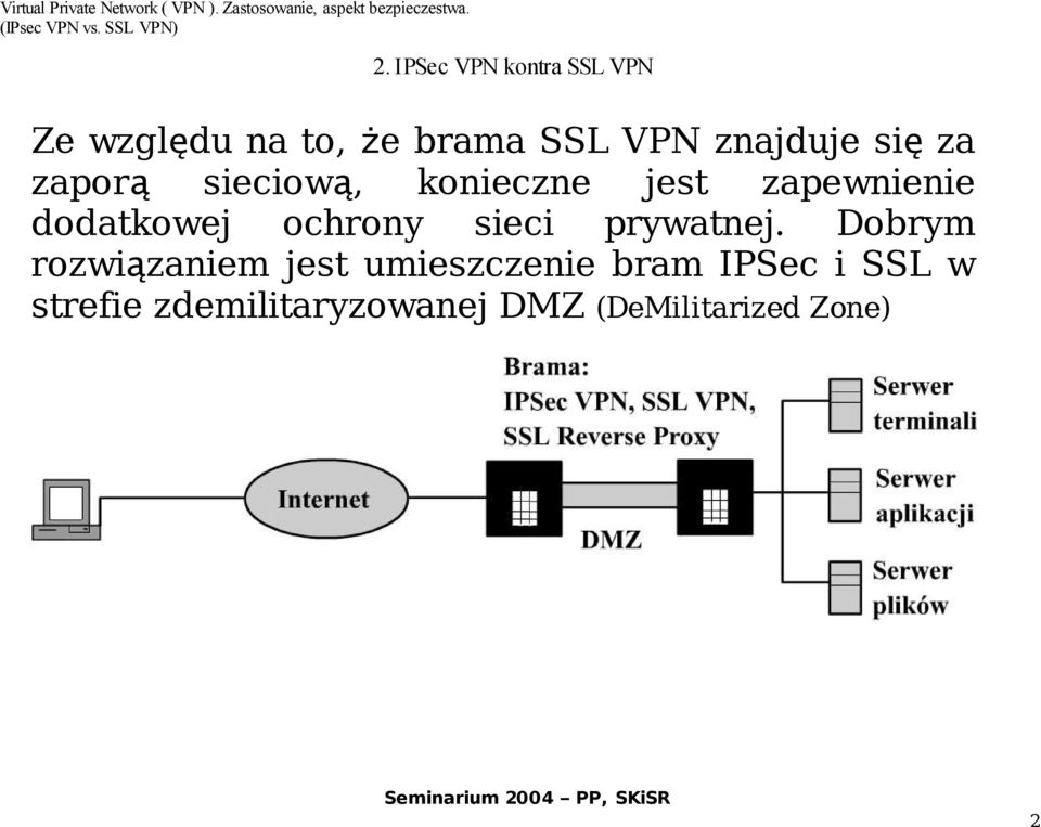 dodatkowej ochrony sieci prywatnej.